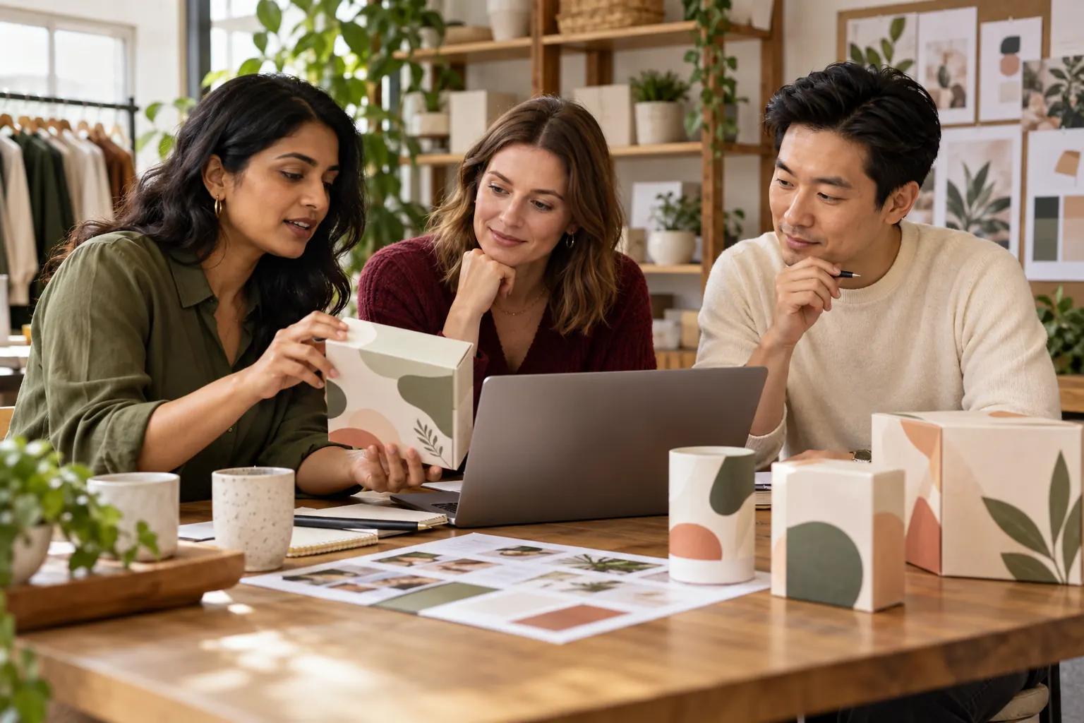 A team designing product packaging for a subscription box